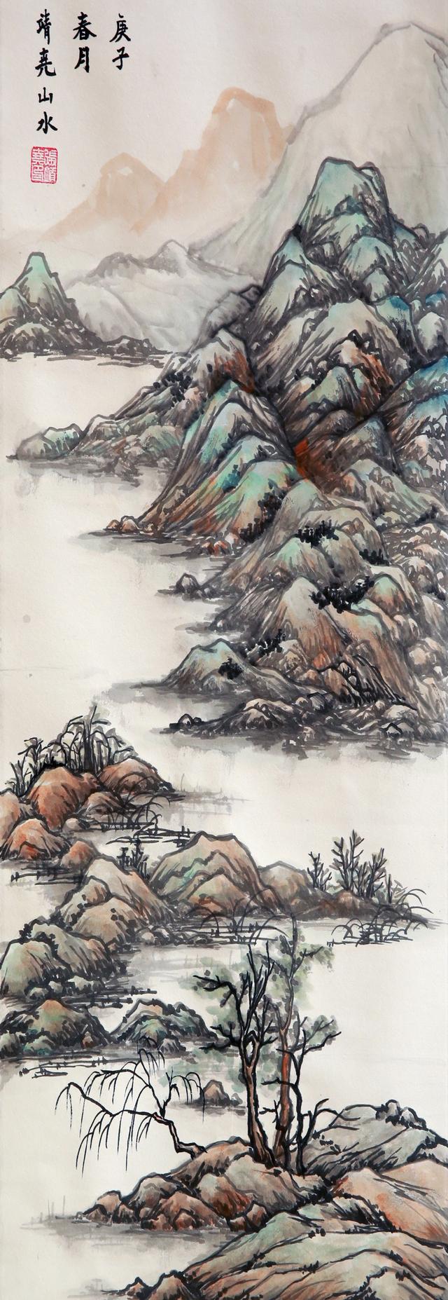 荷花池简笔画，荷花池简笔画手绘（美丽云浮——2020年云浮市庆祝六一儿童节少儿书画作品展）