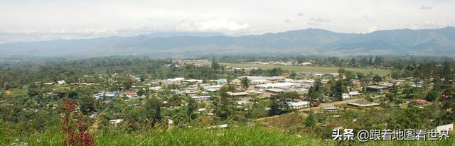 巴布亚新几内亚地图，阿尔及利亚边界开放（第二大岛上的国家巴布亚新几内亚）