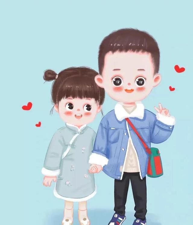 姐弟头像专属一人一张，姐弟头像微信（兄弟姐妹手绘头像<10.3>）