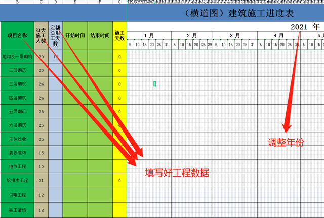 如何画施工进度图，自动生成工程进度图