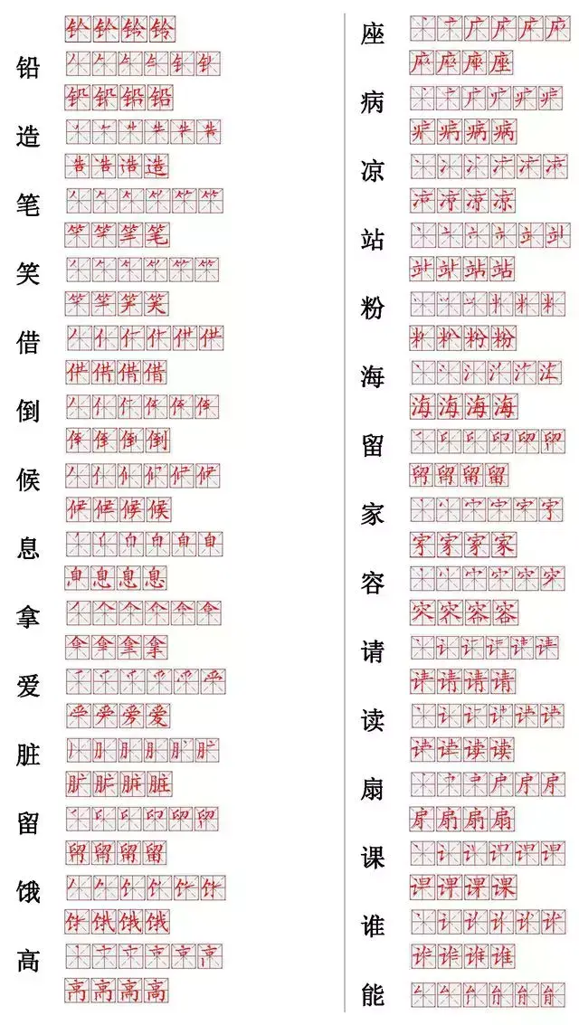 快字的笔顺，忄笔顺变化了（附小学常见560个汉字笔画表）