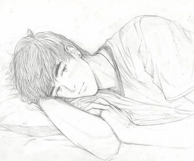 舒眉。，微信头像，舒眉。（一支铅笔画动漫美少年）