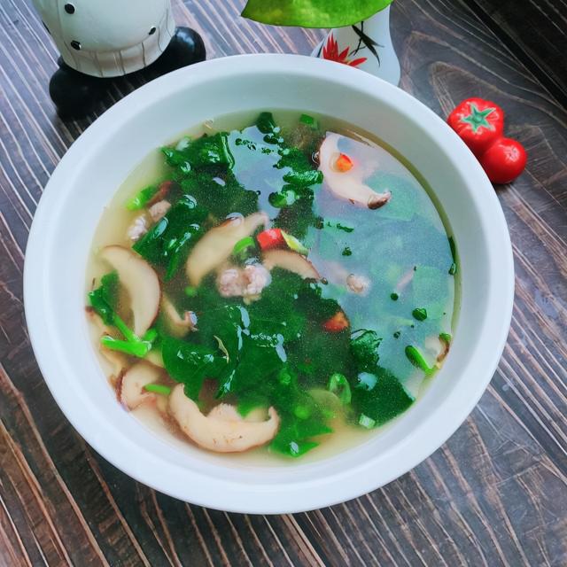 香菇肉片汤的制作方法，香菇肉末青菜汤
