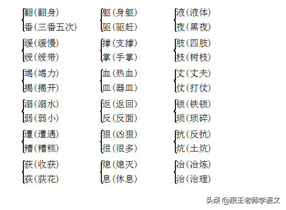 倾组词有哪些，倾组词语（部编版四年级上册第1-4单元知识小结）