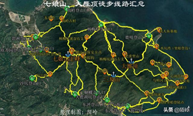呕血推荐，深圳七娘山、大雁顶徒步线路攻略，你走过几条？