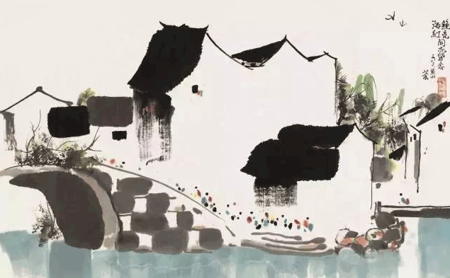 吴冠中江南水乡水墨画，江南水乡吴冠中水墨画（吴冠中笔下的别样江南）