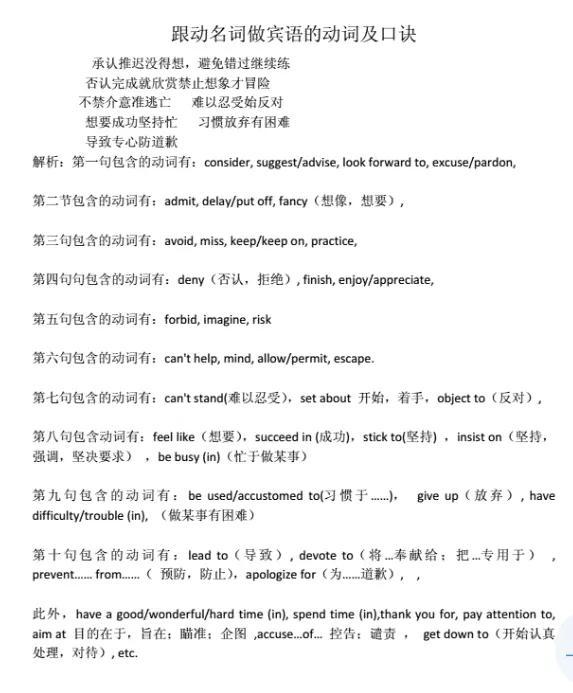 哪些动词能直接加doing，动词可以加什么词（跟动名词的动词或短语doing）