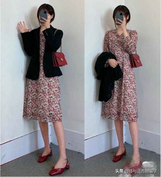 碎花长裙配什么鞋子好看,夏季穿长碎花裙适合穿的鞋