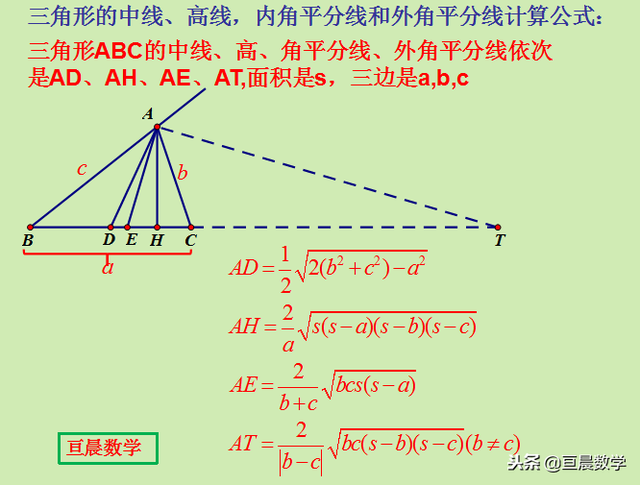 海伦公式的推导，海伦公式是什么（从广勾股定理到斯蒂瓦特定理再到三角形重要线段计算公式）