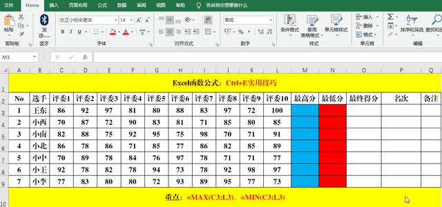 trim函数的使用方法，Trimmean和Sumproduct函数实用技巧—选手最终得分和名次的计算