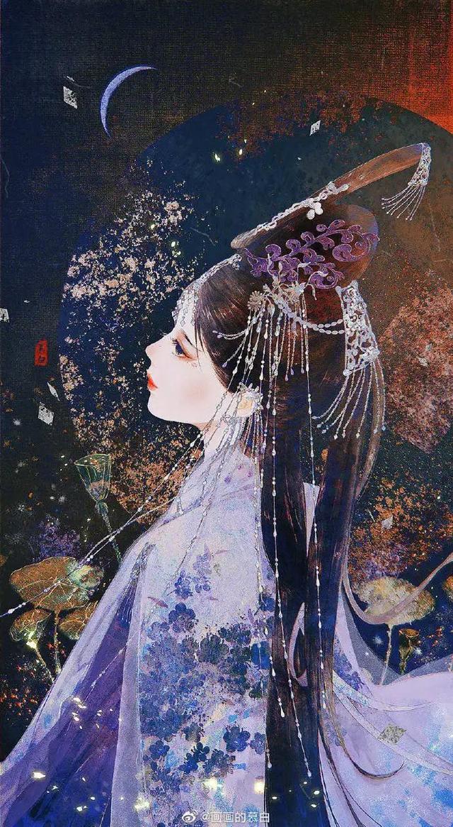 唯美手绘古装卡通美女图片，卡通画人物美少女手绘古装（手绘古装美女）