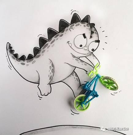 小恐龙怎么画，恐龙怎么画简单又好看（创意手绘丨他画出一只很有戏的小恐龙）