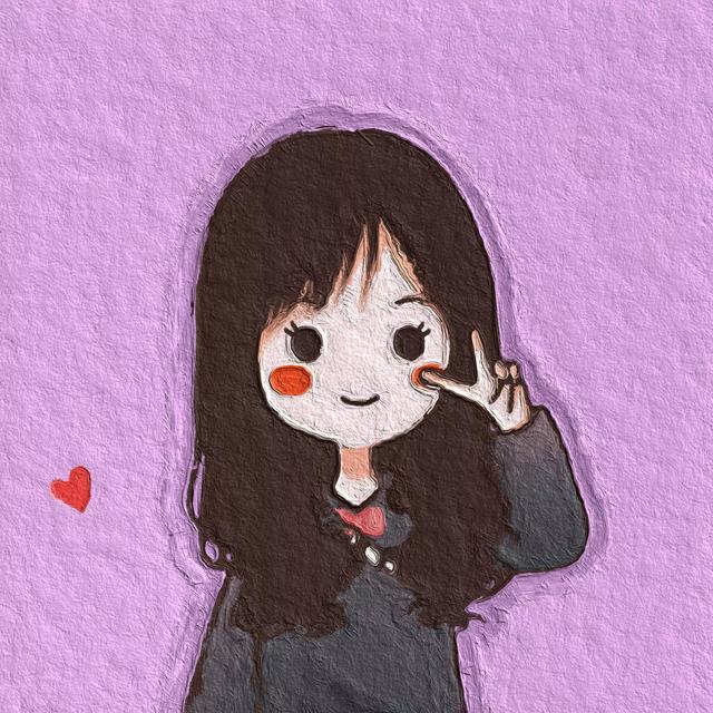 偷偷藏不住图片，可爱漫画《偷偷藏不住》头像，小桑稚（油画小可爱卡通微信头像）