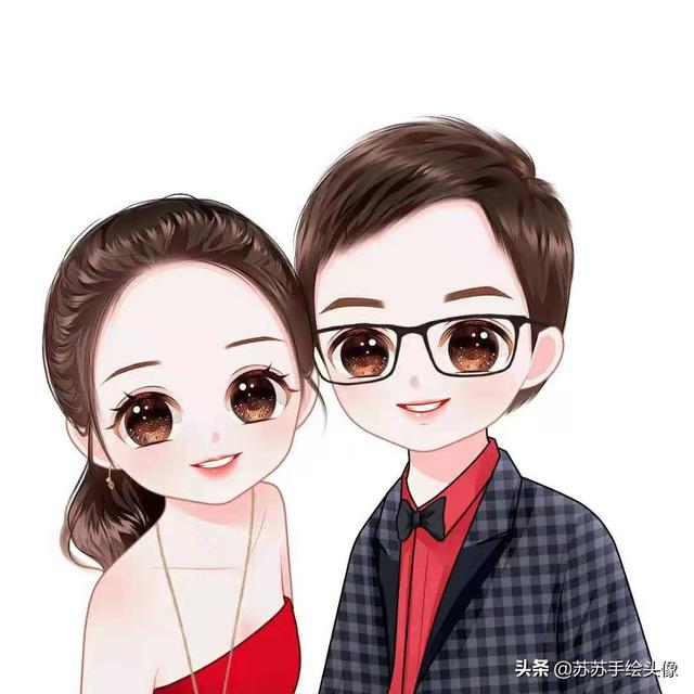 2018最新的卡通情侣图片一左一右  我喜欢你就像爱自己，情侣卡通图片超萌一对一左一右（欢快可爱的卡通情侣头像）