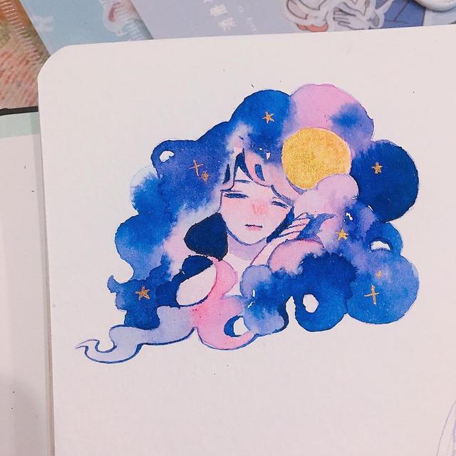 水彩画古风人物教程，水彩画人物教程（这样的水彩好想画）