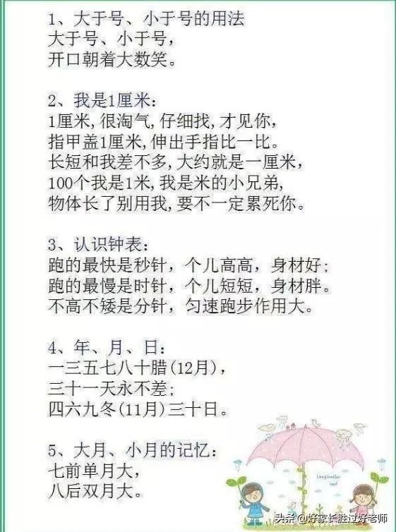 数学顺口溜100条，背熟这37句顺口溜