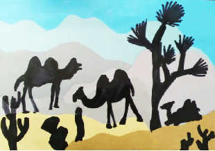 骆驼是怎么画的，骆驼是怎么画的图片（创意儿童剪贴画，沙漠里的骆驼）