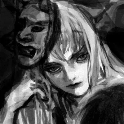 暗黑系 神秘 男头  黑白/鱼/，微信头像，暗黑系 神秘 男头  黑白/鱼/（暗黑诡异复古黑白漫风洛丽塔美少女头像）