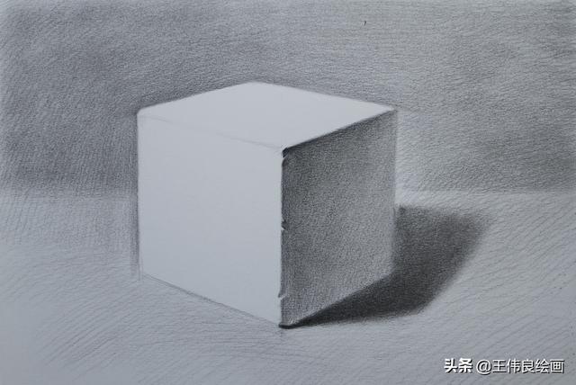 素描正方体步骤图片画法，素描几何体正方体画法步骤图（正方体素描步骤图）