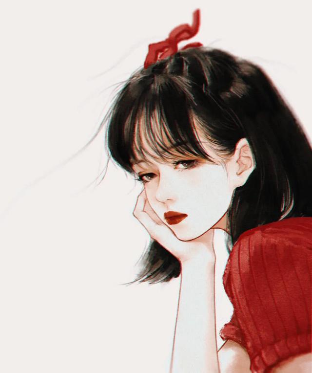 妩媚╮，微信头像，妩媚╮（，红色给人一种妩媚妖艳的女人味～）