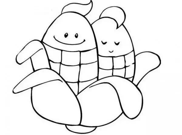 玉米简笔画图片，几株玉米的简笔画怎么画（可爱的玉米简笔画画法图解）