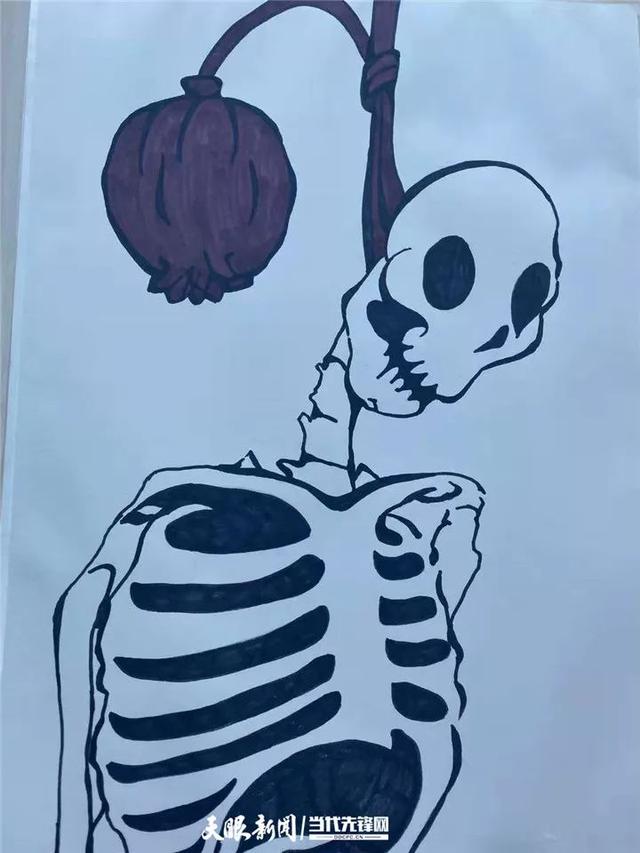 青少年禁毒主题绘画，看看学生娃手绘的禁毒漫画