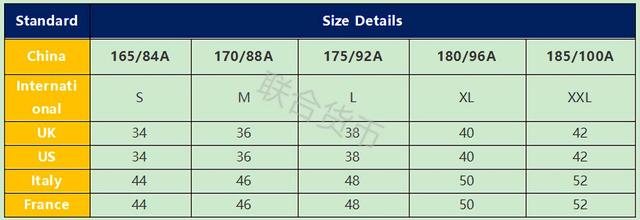 男士l码是多大（最全中英尺码对照表来啦）