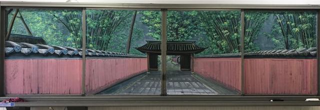 一步一步教你画长城，怎么画长城（他用粉笔在黑板上画出了万里长城、十里桃林还有清明上河图）