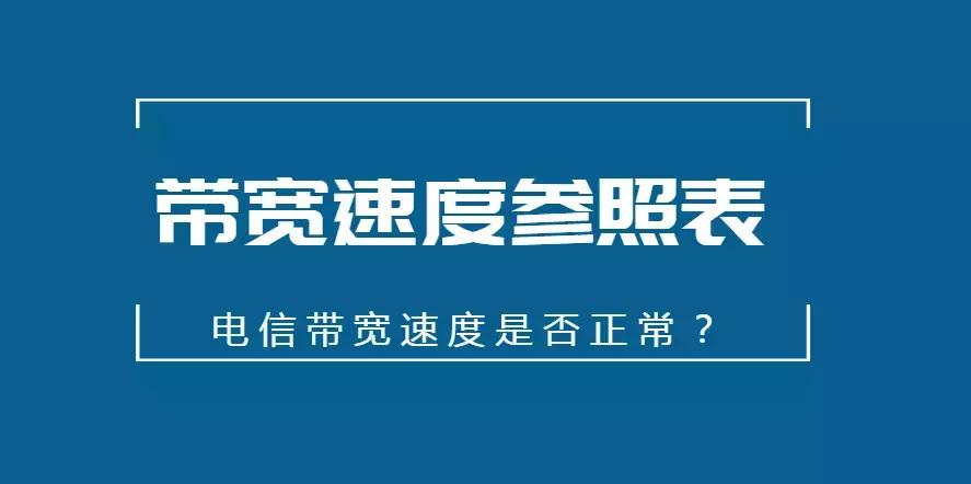 家庭网速多少算正常（带宽测速结果参照表）