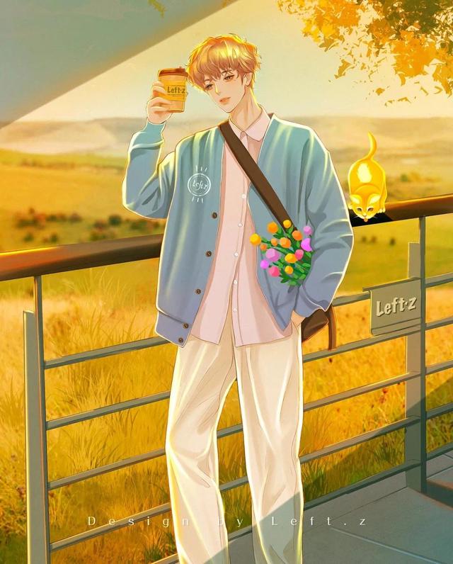 情侣头像一人一张，鱼头:超级好看的情侣头像，一人一张微信（绝美光影插画头像<2>）