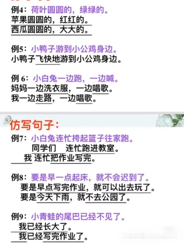 青蛙造句简单一点，1、2、3年级词语、句子、比喻拟人仿写方法解析和专项练习