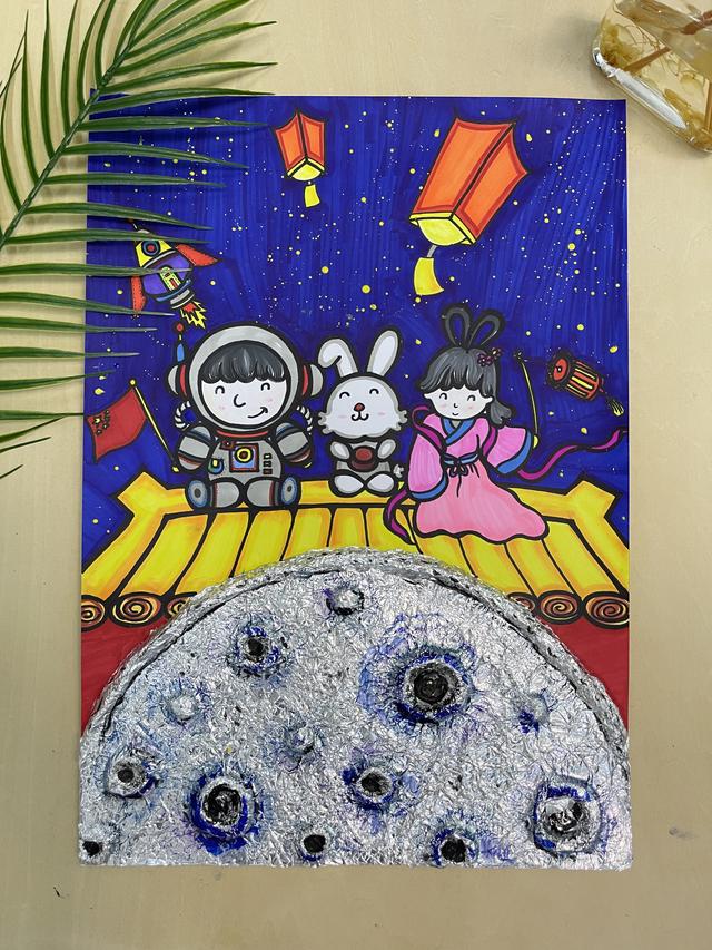 中秋节的月亮怎么画，中秋节的月亮怎么画一等奖（绘画教程/月满中秋）