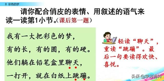 和拼音多音字组词，和拼音组词（统编语文二年级下册第8课《彩色的梦》图文解读+知识点+同步练习）