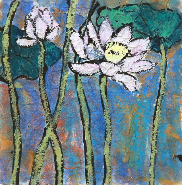 荷花池简笔画，荷花池简笔画手绘（美丽云浮——2020年云浮市庆祝六一儿童节少儿书画作品展）