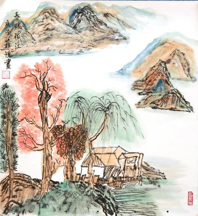 荷花池简笔画，荷花池简笔画手绘（美丽云浮——2020年云浮市庆祝六一儿童节少儿书画作品展）