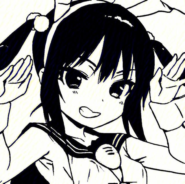 黑白漫头，微信头像，黑白漫头（一组黑白动漫头像）