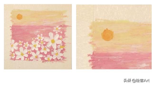 简笔画：油画棒画花朵步骤，简笔画小兔子的画法（0基础也能画出清新浪漫的春日花海图）