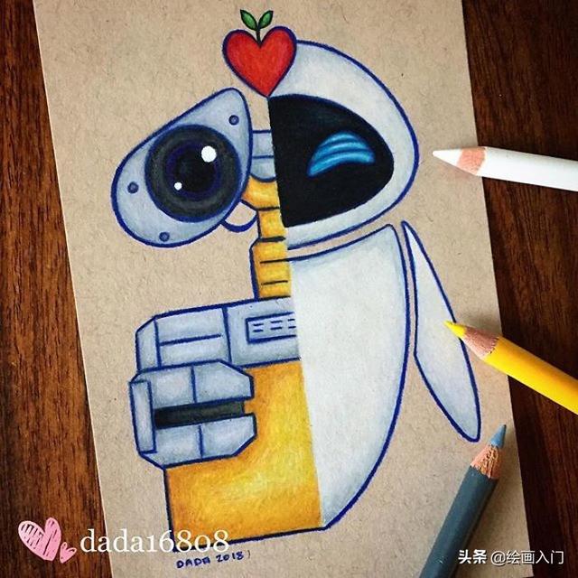彩铅画动漫人物，卡通人物彩铅画教程（善恶二合一彩铅手绘肖像）