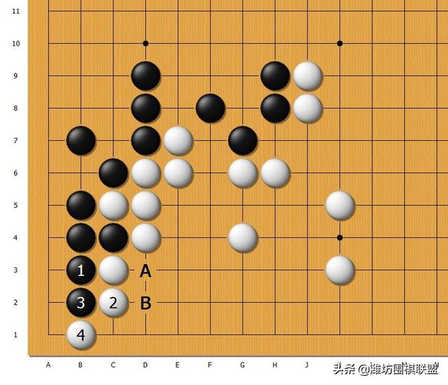 围棋三十六种杀法，围棋的基本杀法——虎口逃生杀法（8种\