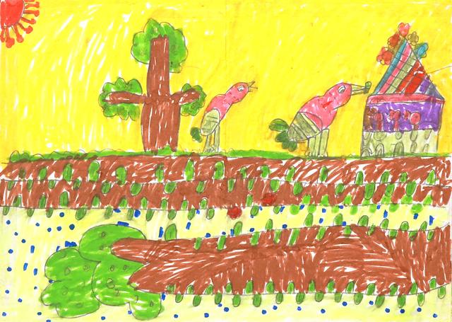 荷花池简笔画，荷花池简笔画手绘（美丽云浮——2020年云浮市庆祝六一儿童节少儿书画作品展）