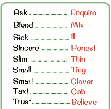 英语同义词翻译大全，英语四六级——英语考试必备