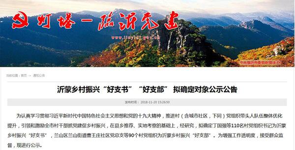 沂城花园家电维修店 公示！临沂这110名村党组织书记，90个村党组织拟被表彰！