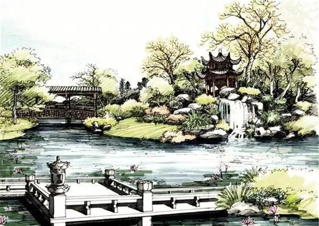 如何绘制山石水景速写，石头怎么画 速写 风景（真正的景观手绘干货在这里）