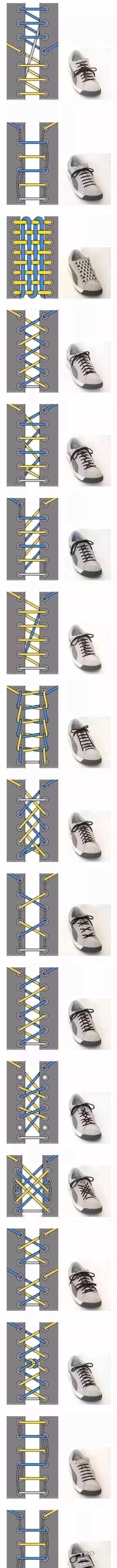 穿鞋带的方法 图解，系鞋带的方法图解步骤（17种花式绑鞋带方法）