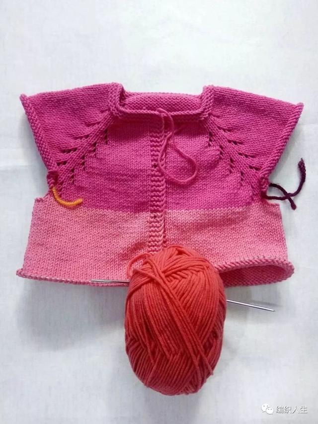 从领口开始的棒针编织，棒针毛衣编织教程（从领口往下织儿童棒针小开衫）
