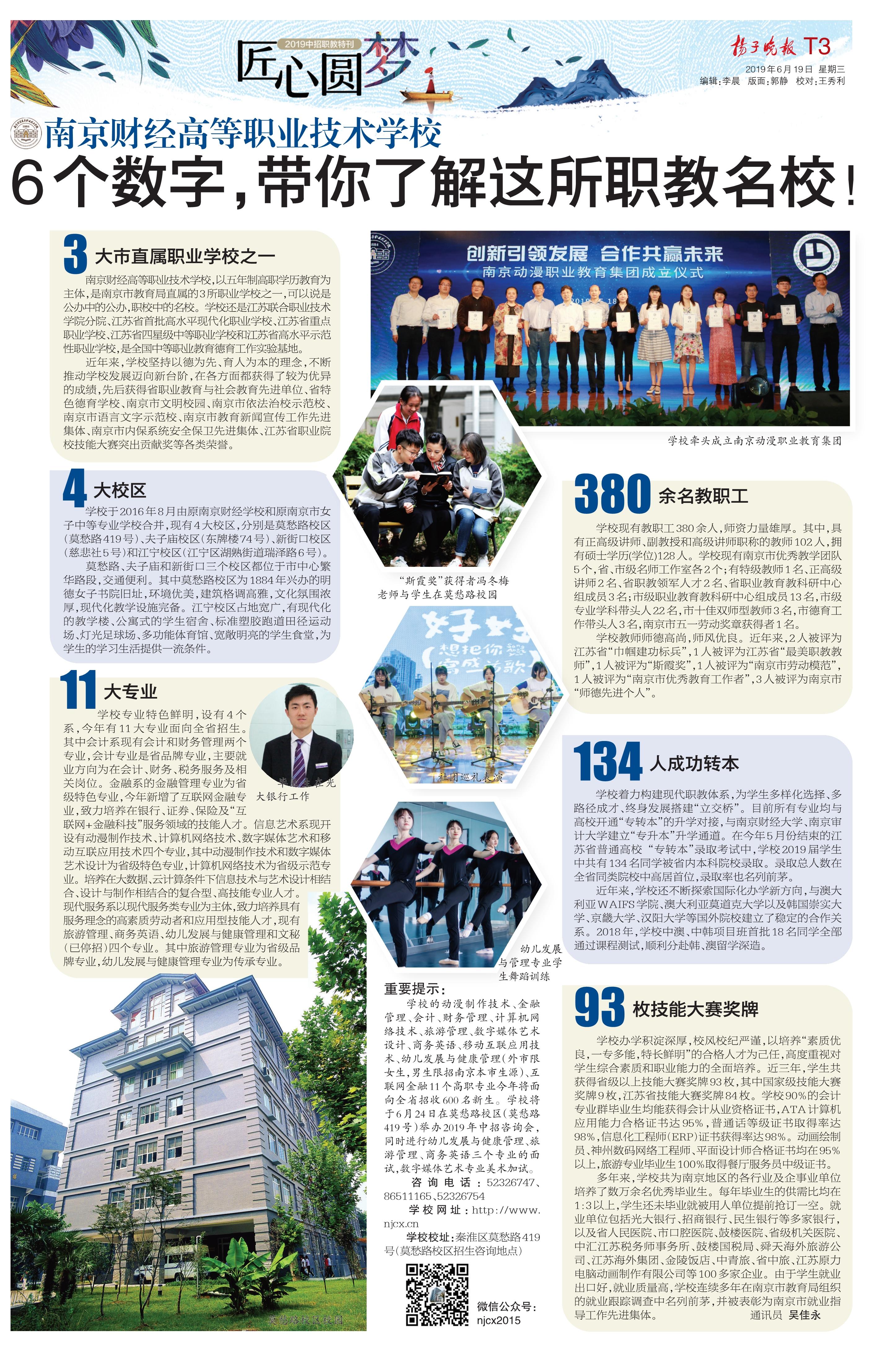 南京財經高等職業技術學校百科（南京財經高等職業技術學校：6個數字）