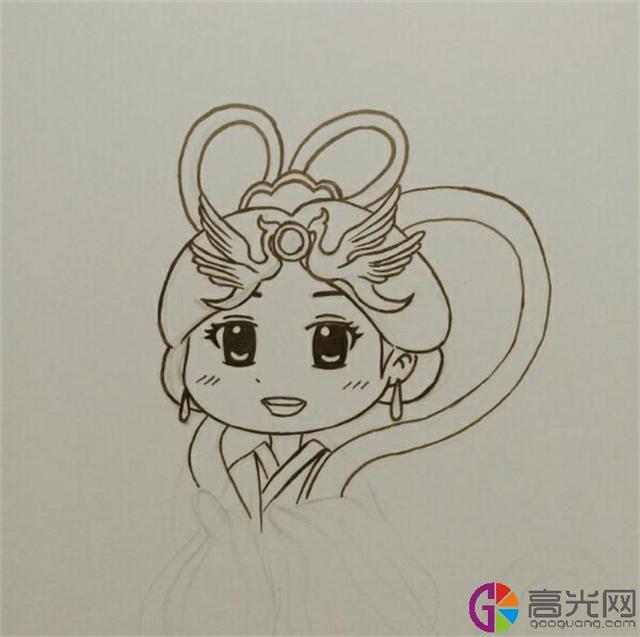 嫦娥和玉兔怎么画，12星座 公主 古装美女图片（可爱的q版嫦娥简笔画画法）