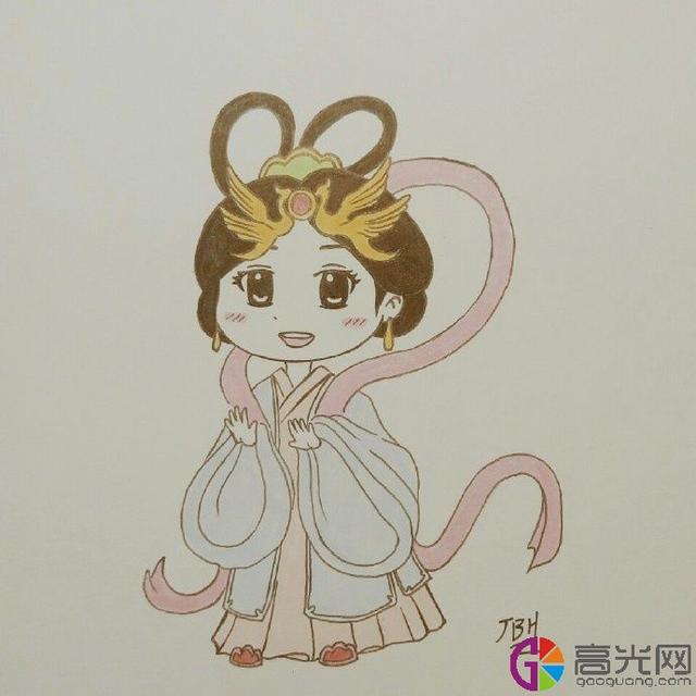 嫦娥和玉兔怎么画，12星座 公主 古装美女图片（可爱的q版嫦娥简笔画画法）