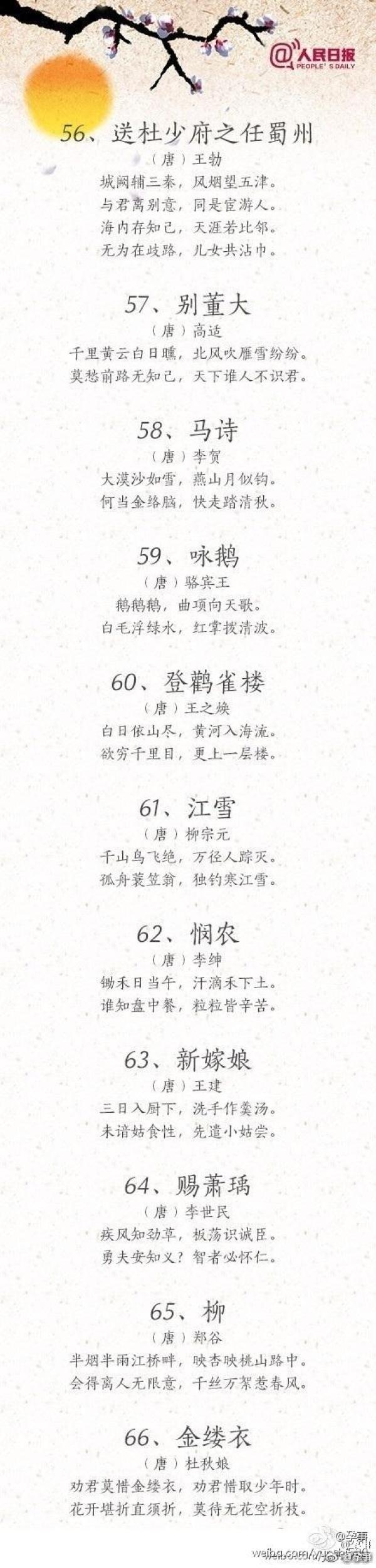 幼儿启蒙唐诗100首，幼儿必背五言古诗100首（小宝宝每天念一念）