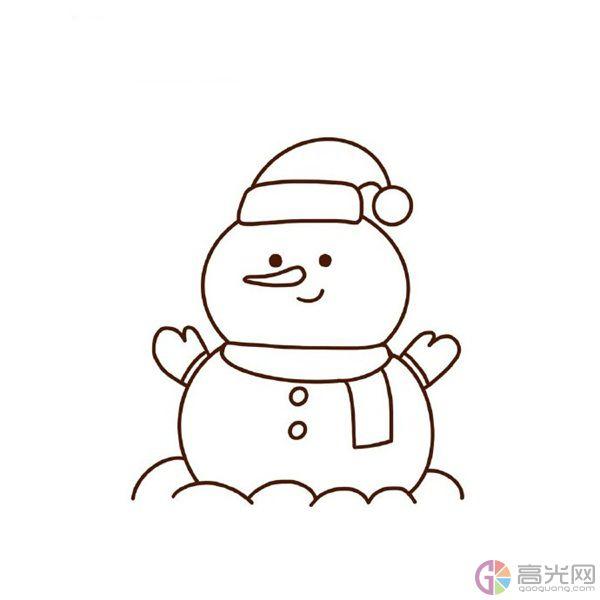 小雪人简笔画，简单可爱雪人画法教程（可爱的小雪人简笔画图片大全）